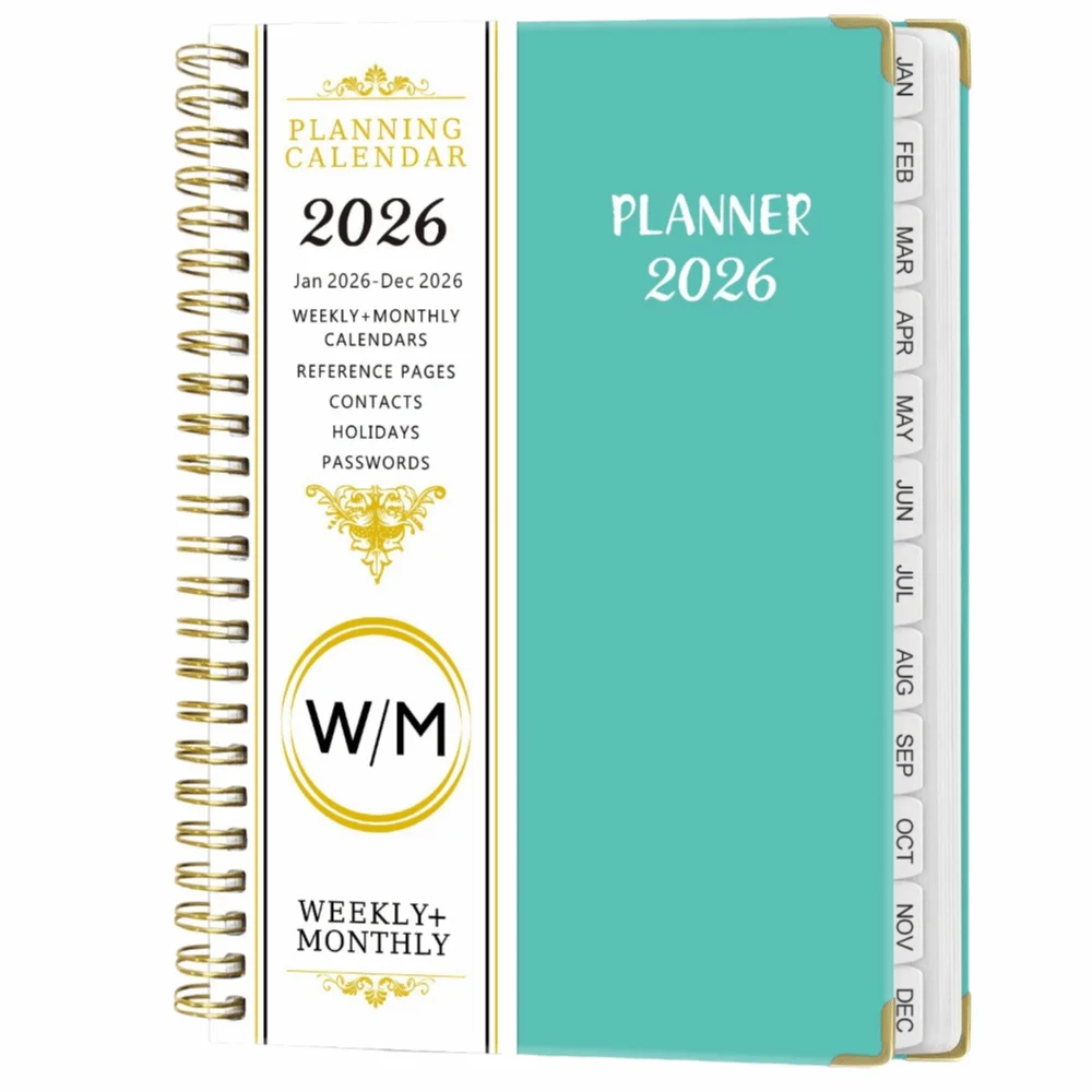 

Yearly Schedule 2026 Planner Notebook A5 Size Spiral Binding Office Work Planner 365 Days Diary 71 Sheet/142 Pages