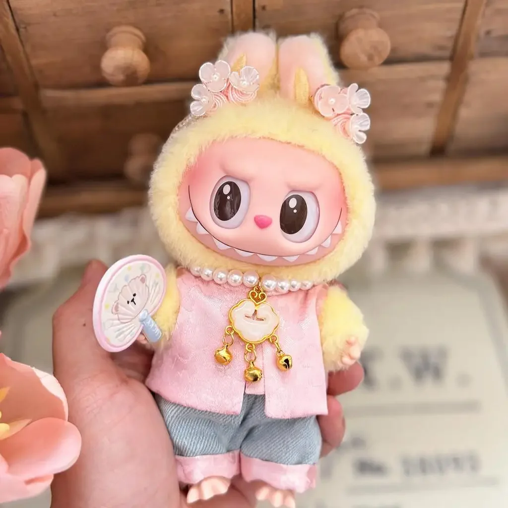 

For 3.0 labubu Satin national style Tang suit set Antique Hanfu For Ropa labubu V1 V2 V3 doll outfit clothes Accessories