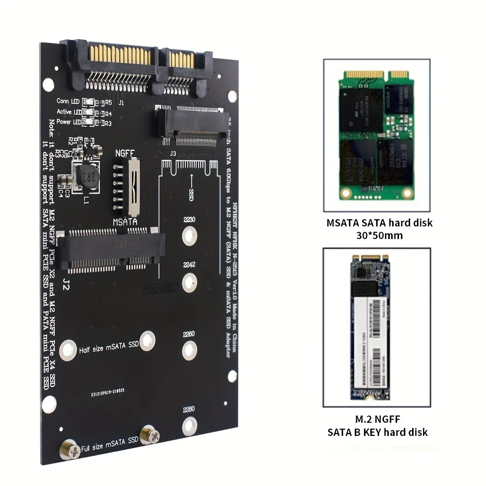 HOT Sale: Upgrade Your PC or Laptop with TISHRIC M2 NGFF Msata SSD to SATA 3.0 2.5 Inches Adapter Plate!