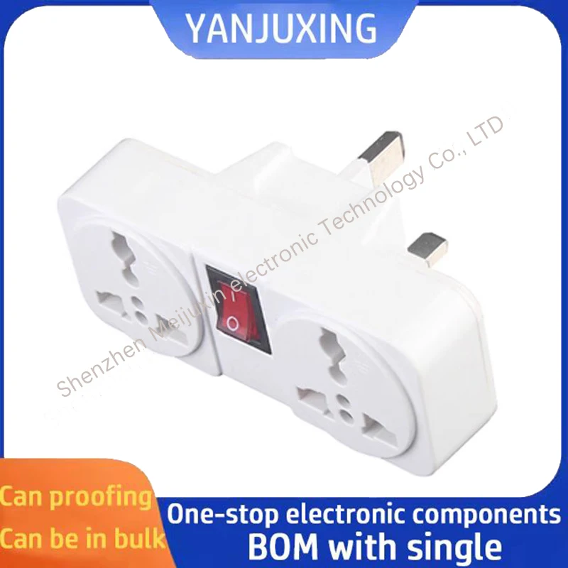 1pcs/lot British Standard 10A square pin converter plug universal hole with switch/wireless converter Hong Kong and Macao travel