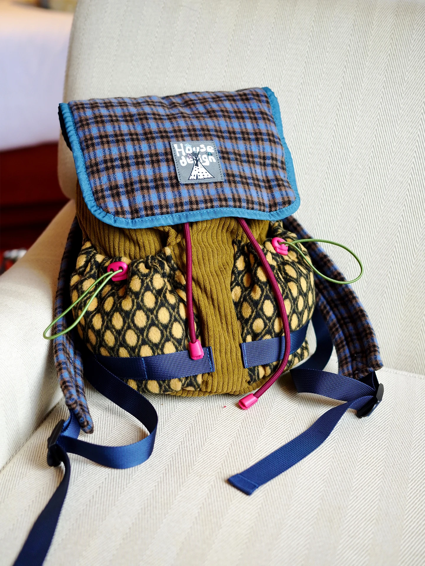 Retro  Double Shoulder Backpack for Women Fashionable Student Bookbag Soft Material Portable Travel Bag Vintage Style