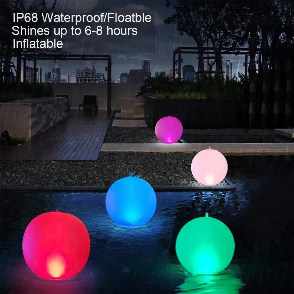 Imagem -05 - Solar Floating Pool Light Inflável Glow Globe Lâmpada de Bola ao ar Livre para Natação Praia Jardim Gramado Decoração do Partido 14 em Mudança de Cor