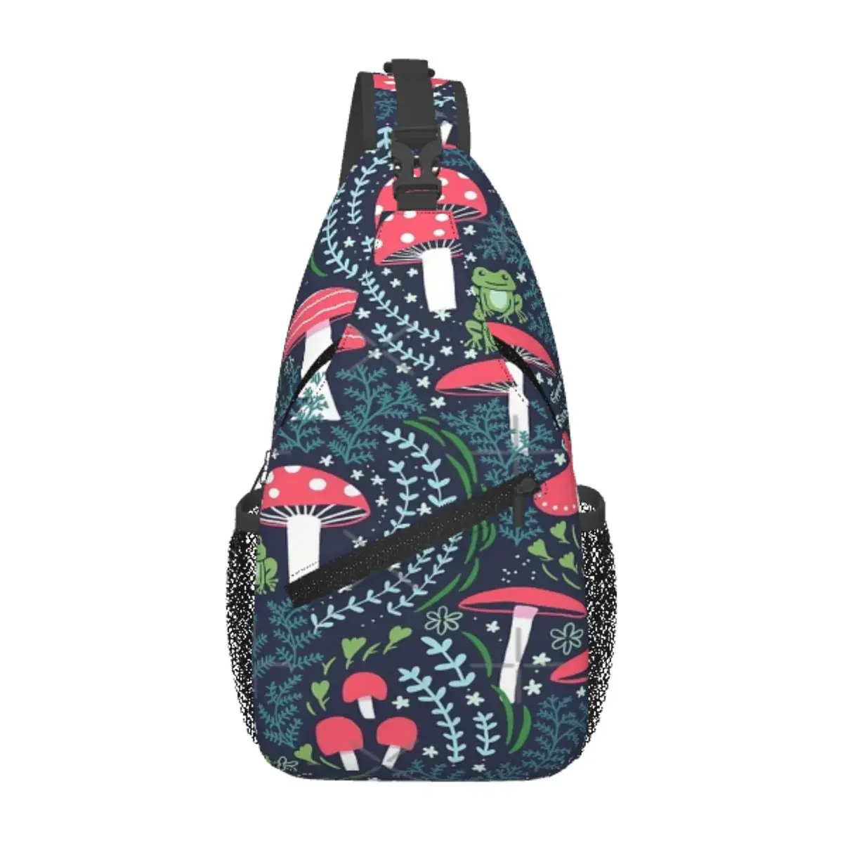 

Mushrooms, Toadstools And Frogs Chest Bag Retro Polyester fabric Daily Nice gift Customizable