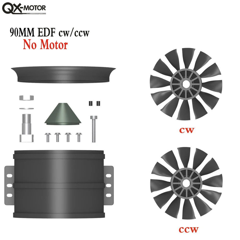 QX-MOTOR 30MM 50MM 64MM 70MM 80MM 90MM EDF bez silnika 6/12 łopatek wentylator kanałowy do zdalnie sterowanych części zabawek