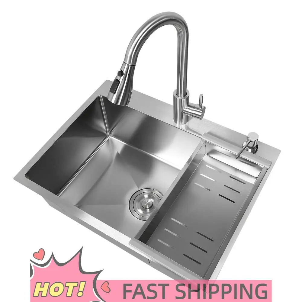 

23.62 X 17.72 X 7.87 Inch Undermount Sink with Faucet and Multiple Accessories Stainless Steel Single Bowl Sink for Prep Kitchen