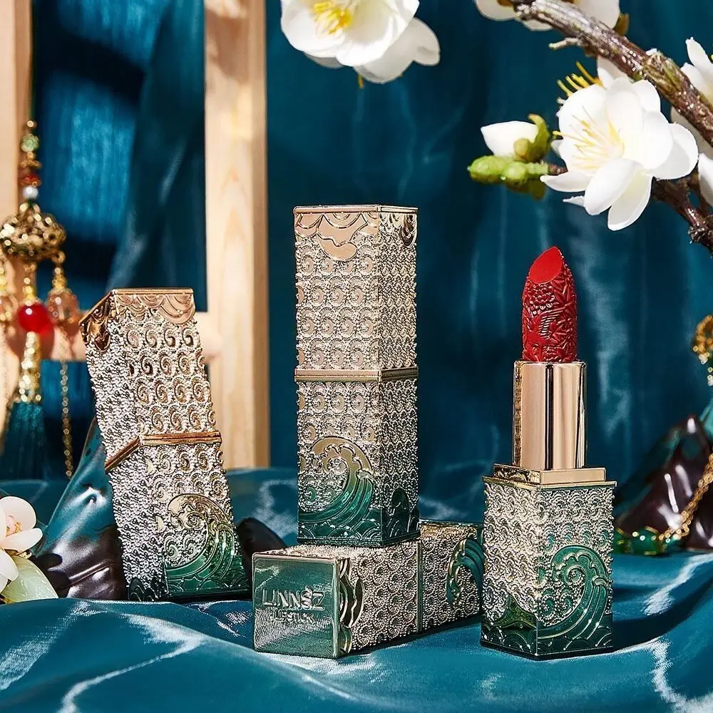 Lápiz labial tallado con plumas de Fénix Vintage, taza antiadherente de larga duración, niebla mate, esmalte de labios de terciopelo, bálsamo labial Retro de tacto sedoso para mujer