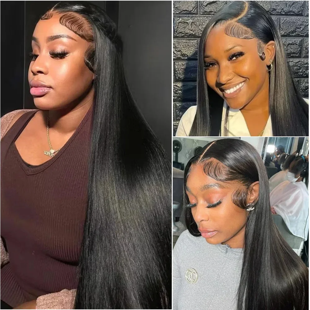 

Bone Straight 13x6 HD Lace Frontal Human Hair Wig 5x5 Brazilian Glueless Ready To Wear Pre Cut Lace Closure Wigs for Black Women