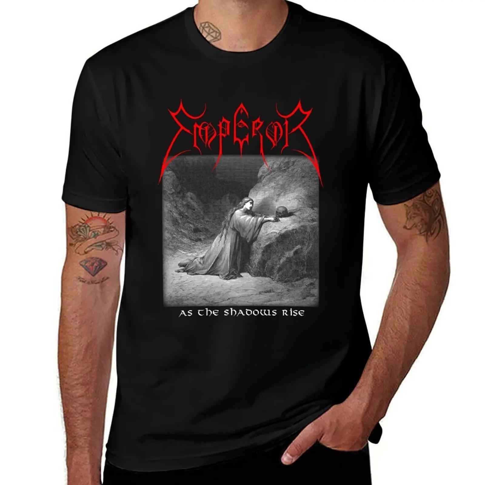 Emperor - As the Shadows Rise Classic Old School Norwegian Black Metal T-Shirt t shirt man casual T-Shirt