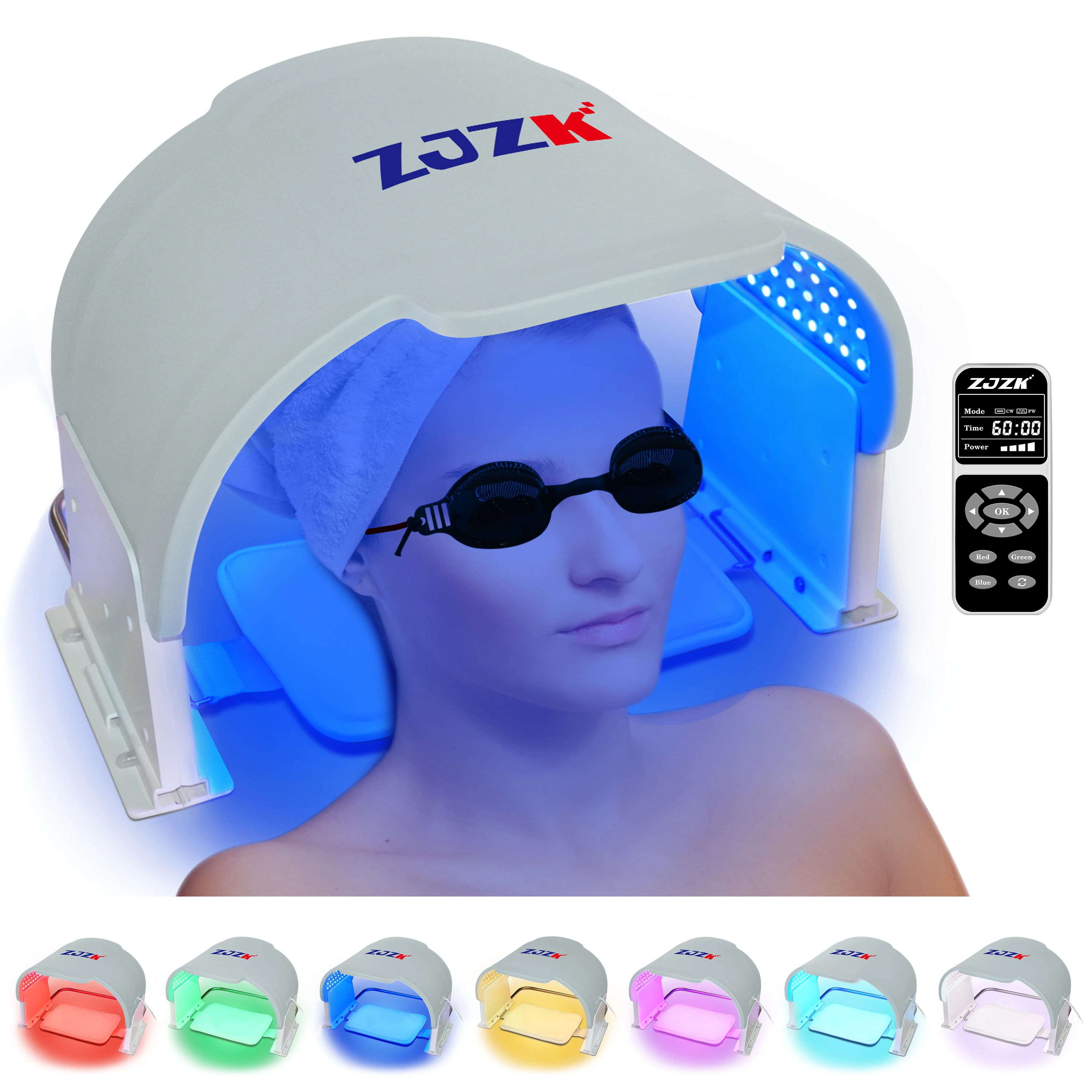 

ZJZK Led Mask Therapy Wireless 660nm Phototherapy Facial With Beads 850nmx330chips+940nmx330chips Light For Acne Shrink Pores