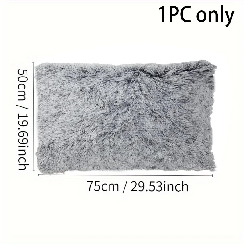 1pc Faux Fur Pillowcases , Velvet Super Soft and Cozy, Wrinkle, Fade, Stain Resistant with Zipper Closure Bed Pillow Cases