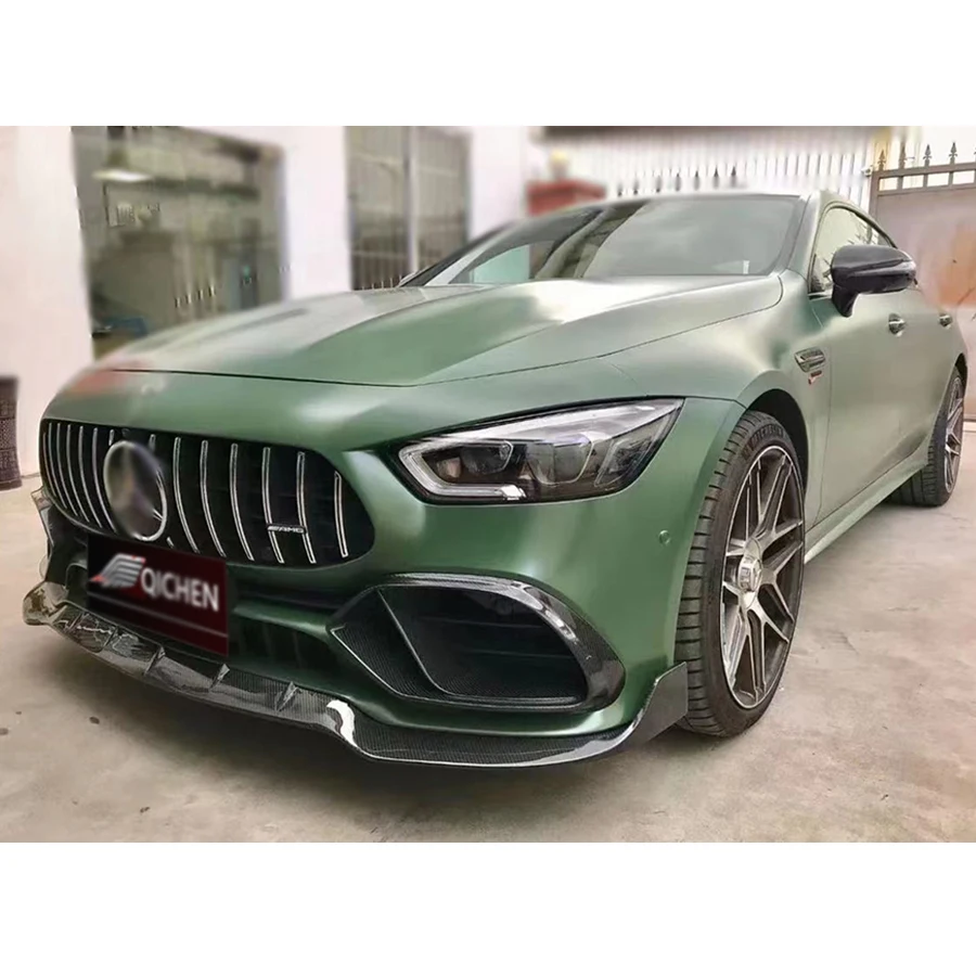 لمرسيدس بنز AMG GT43 GT50 GT53 GT63 ألياف الكربون الجبهة الشفة سيارة الجبهة الوفير الناشر الذقن المفسد اكسسوارات السيارات طقم الجسم #4