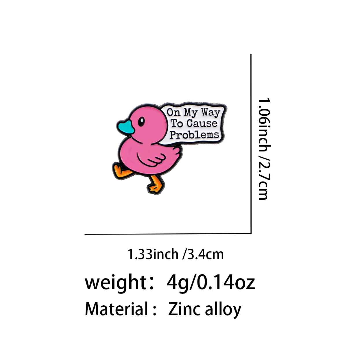 On My Way To Cause Problems Enamel Pin Cute Bird Brooch Pines Lapel Pins Badge Clothing Accessories Fashion Jewelry Gifts