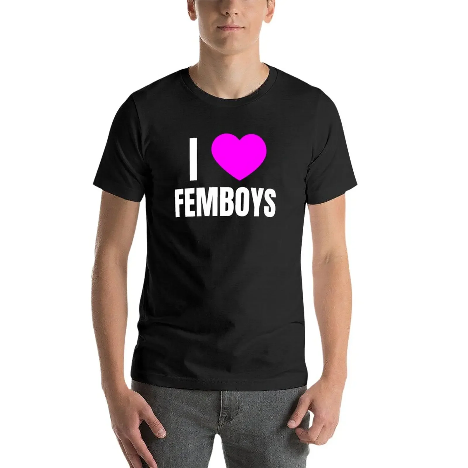 Eu amo a camiseta Femboys, roupas fofas, tops plus size para homens e mulheres