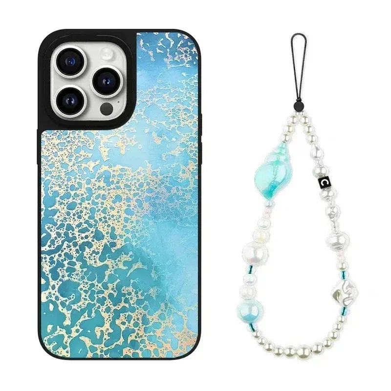 Summer Ocean Shell iPhone 11 12 13 14 15 Pro Max Mirror Surface MagSafe Case Cover Shell