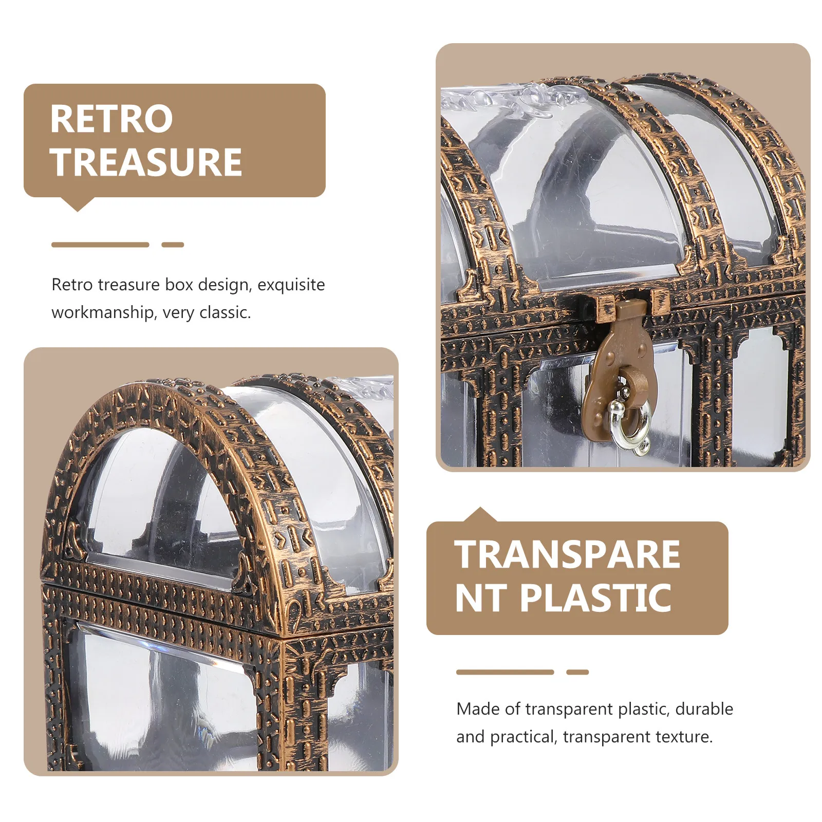 

1Pcs Plastic Pirate Treasure Chest Jewelry Storage Box for Kids Party Souvenirs Keepsake Chest