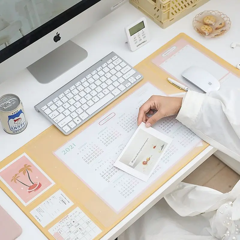 Multifunction Large Mouse Pad Computer Anti-Slip Desk Mouse Mat Waterproof Protector with Pockets Storage