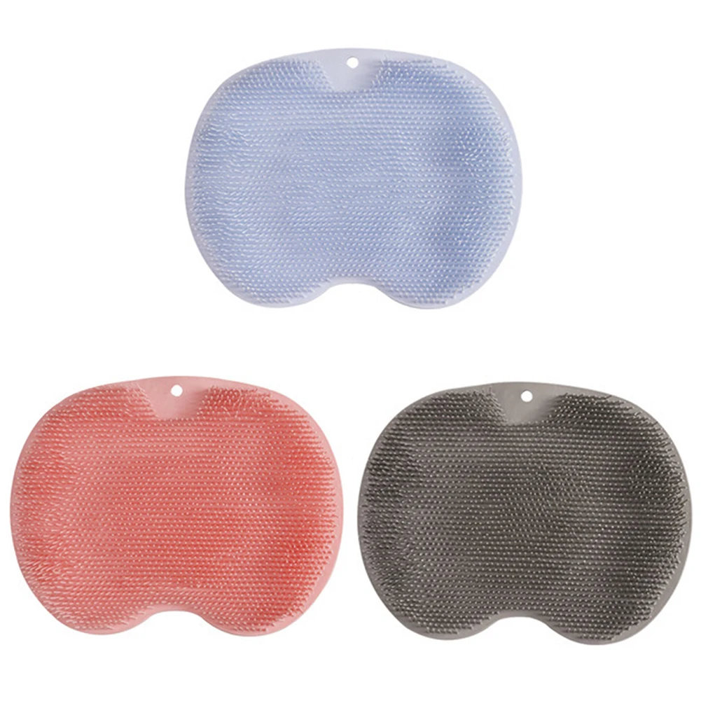 blue, pink, gray Massage Bath Brush Bathroom Silicone Non-Slip Foot Washing Mat With Suction Cup Exfoliating Shower durable