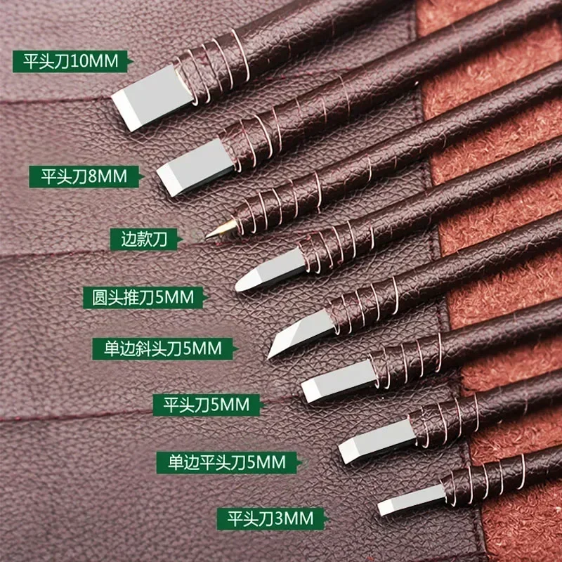 Professional 8/10 Pcs Tungsten Steel Stone Carving Hand Tools Set Stone Carving Chisel Set Woodworking Carving Tool