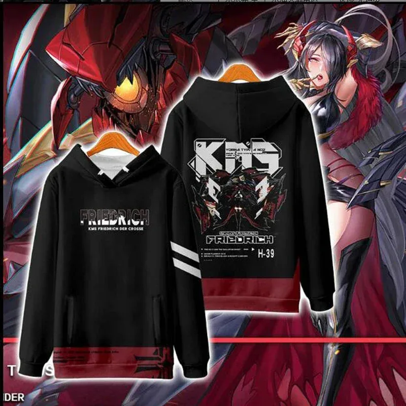 

Аниме Azur Lane KMS Friedrich The Great Косплэй толстовка для женщин и мужчин Harajuku толстовка уличная одежда свитер в стиле хип-хоп куртка с капюшоном