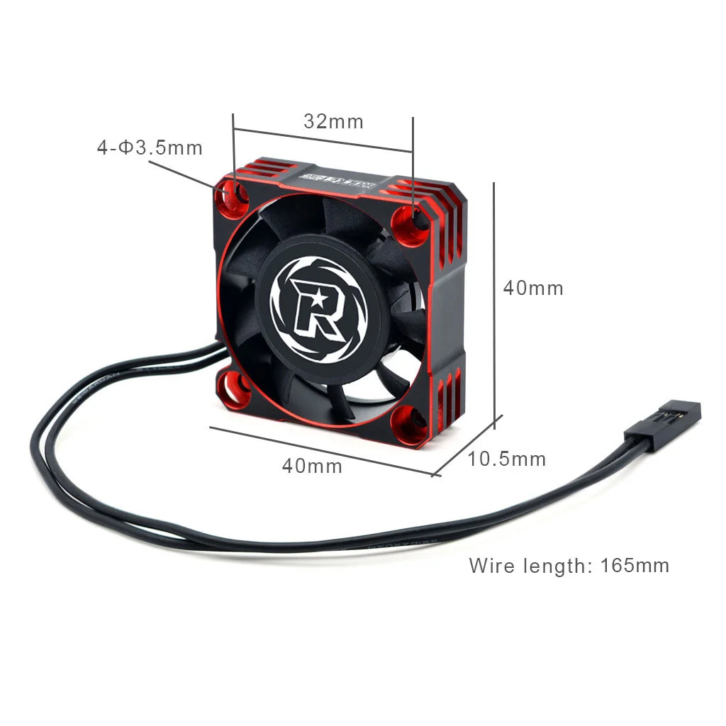 Surpass Hobby Rocket-RC 30mm 40mm 50mm 25mm 35mm Metall Lüfter für RC Auto ESC Motor Wärmeableitung-V2 Version Rot & Schwarz – Detail 13
