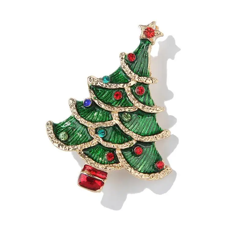 2027 Christmas Tree Brooch Luxury Jewelry Women's High-End Exquisite Pin Badges Wedding Corsage Pin Badge