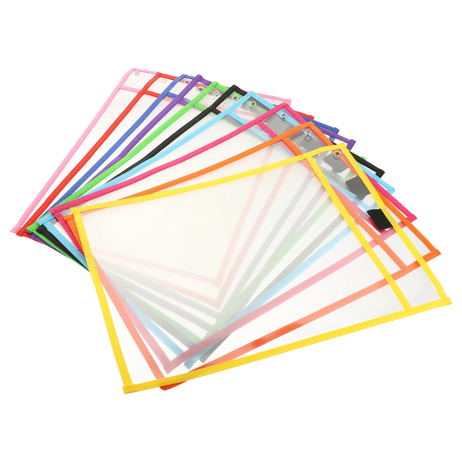 10 Pcs Rewritable Files Wipeable Pockets Clear Multi-function Storage Supplies Binder School Pvc Document