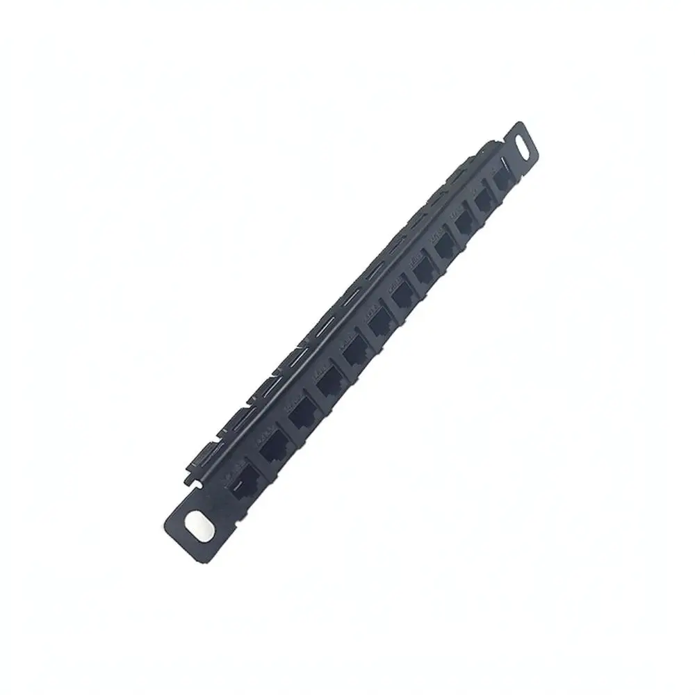 0 5U 12 Port Patch Panel Cat6 Cat5E Inline Keystone Jack Rack Mount Ethernet Data Network Distribution Frame For Server Cabinet