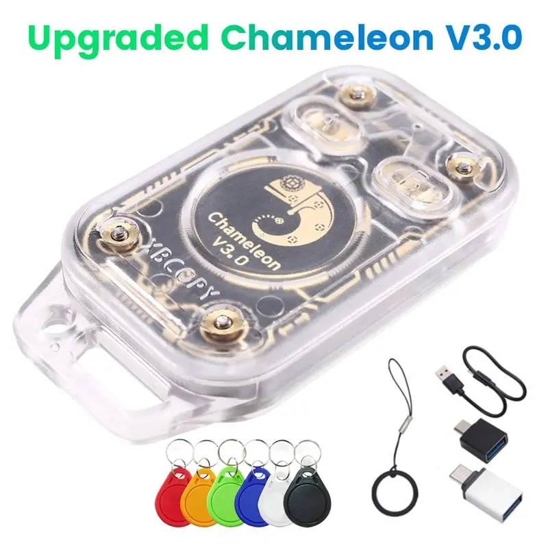 [LXYA68Z!] Chameleon V3.0 RFID Smart Card Emulator+6XUID Keychain Smart Chip Reader 125K 13.56M ID IC Tag Copyer Read Writer