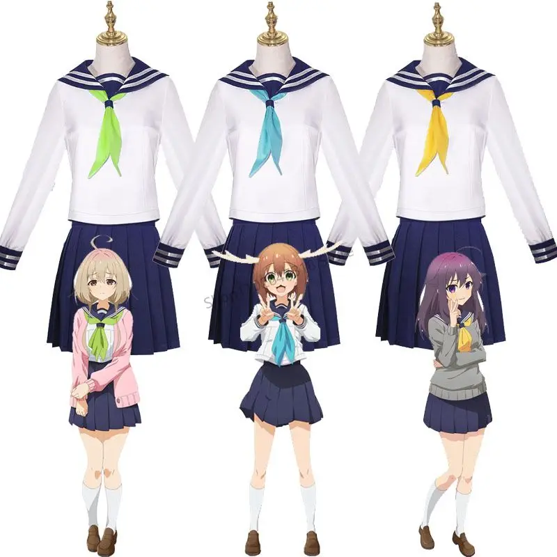 2024 Anime Shikanoko Noko Cosplay Costumes Koshi Torako Sailor Suit Tanukikoji Kinu School Uniform Skirt My Deer Friend Nokotan