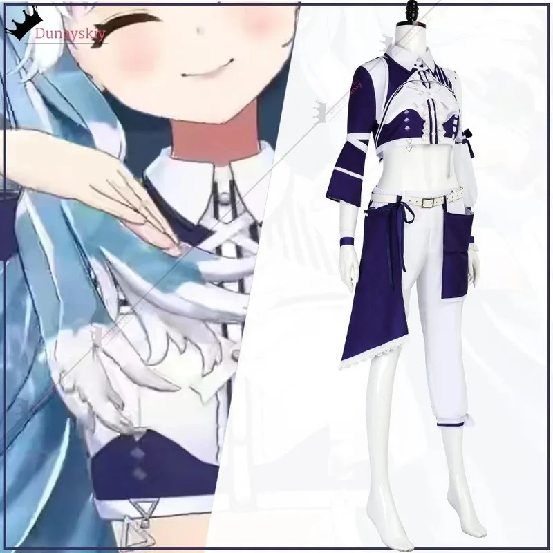 

COSda@Kobo Kanaeru Cosplay Costume Punk Streetwear Sexy Crop Zipper Tops Women's Dresses Anime Kobo Kanaeru Role-play Wig Suits