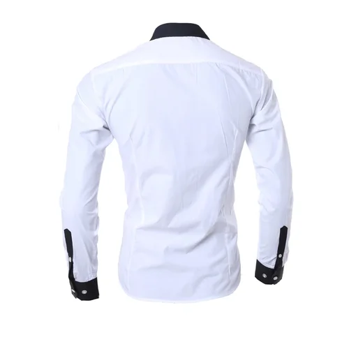 Imagen 2 del producto Camisas a rayas para hombre, camisas sociales blancas ajustadas de manga larga, ropa informal para hombre, Camisa Masculina de negocios, Camisa navideña