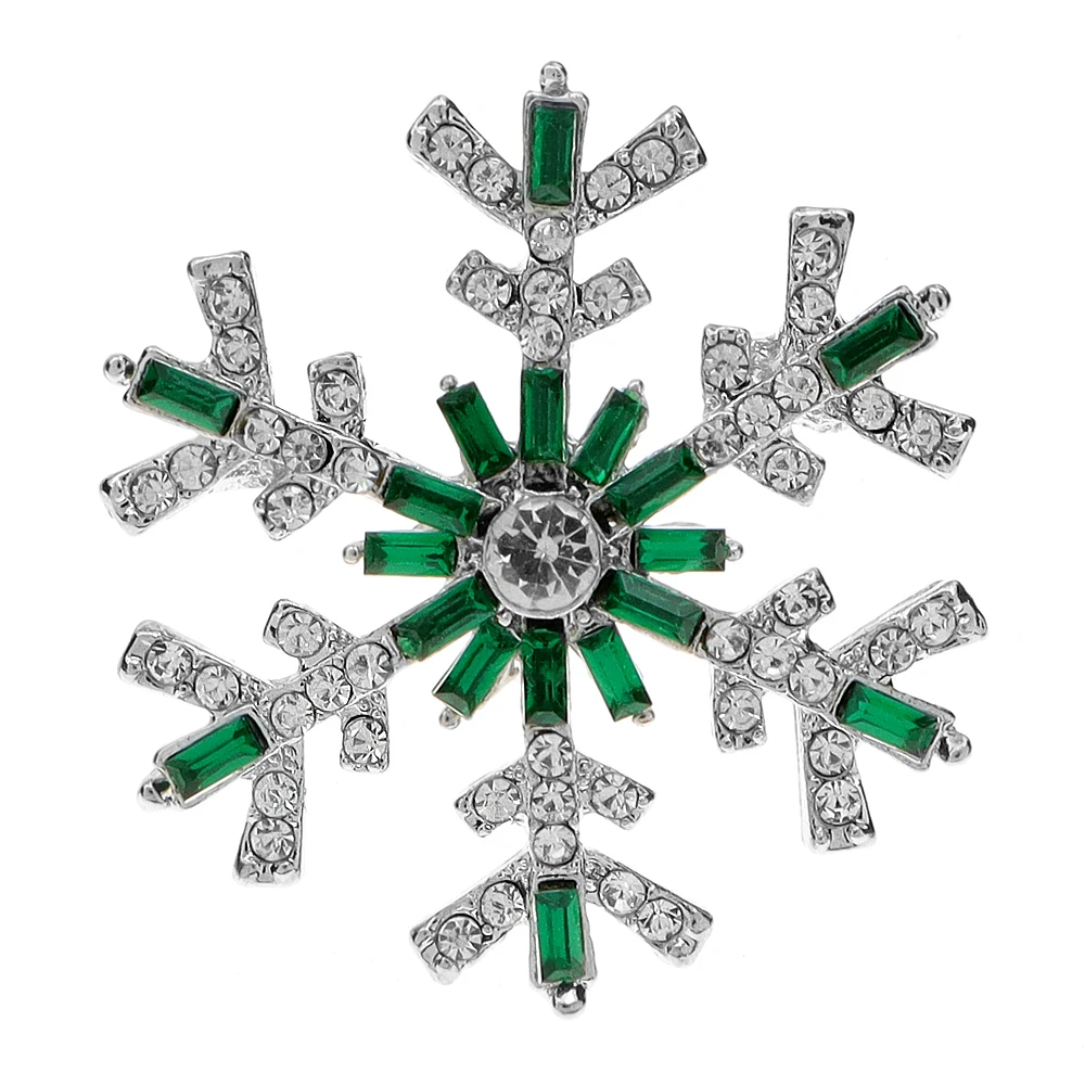 CINDY XIANG Rhinestone Snowflake Brooches For Women Green Color Coat Suit Accessories Alloy Material New 2023