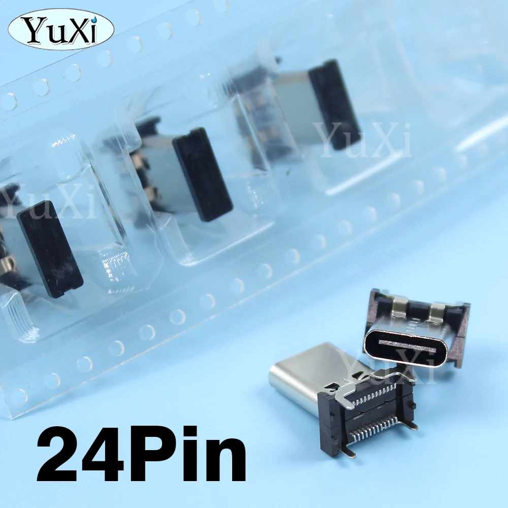 1 Piece USB Type C Female Socket 24Pin Vertical 180 degree h=13/13.5/15mm 24P Type-C USB Connector Jack Plug Socket Repair Part