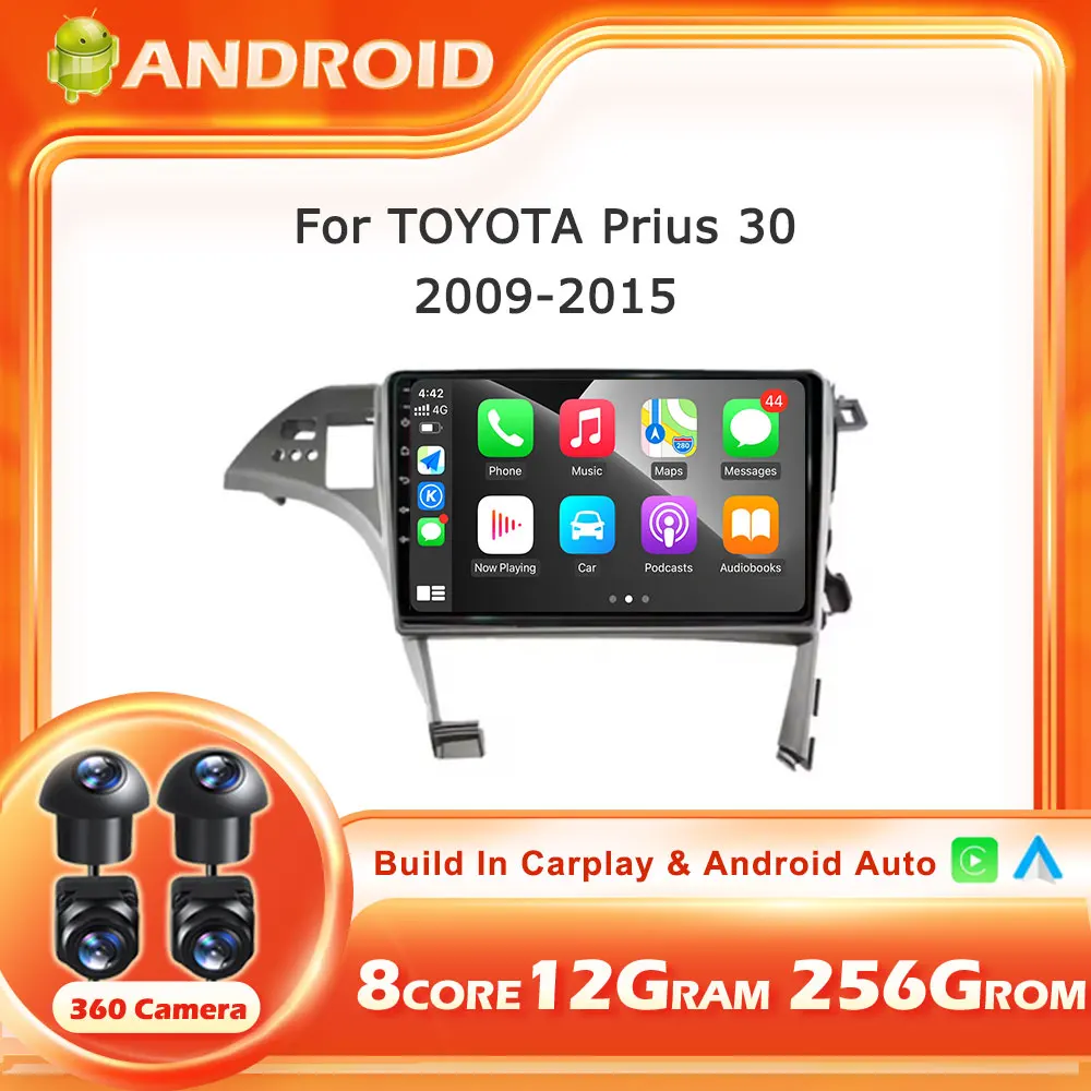 

Автомагнитола Android 16 для TOYOTA Prius 30 (2009-2015) с Carplay, 2K экраном, GPS и мультимедийным плеером
