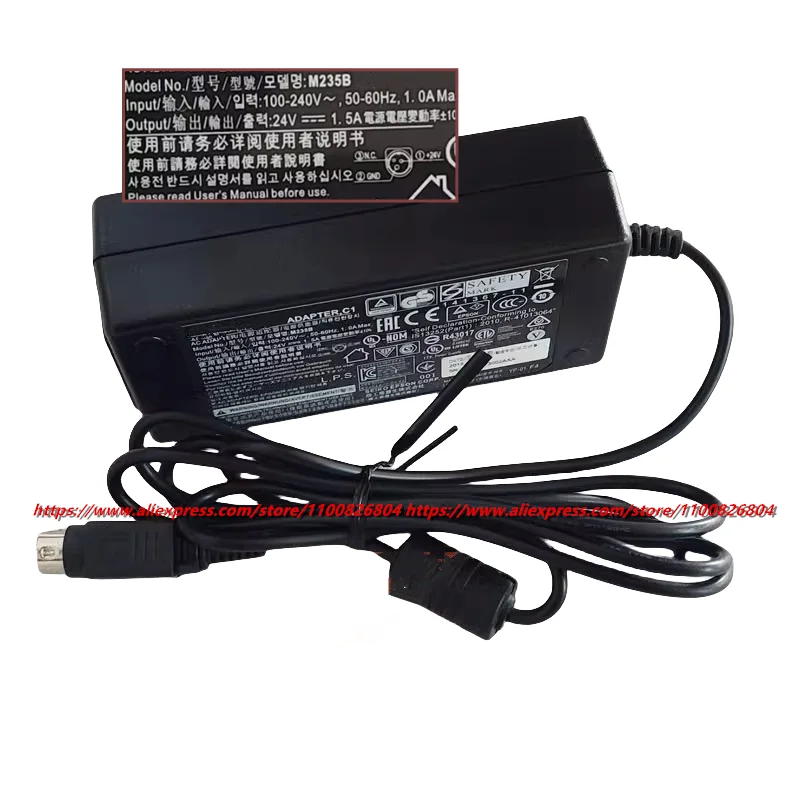 Imagem -03 - Carregador Adaptador ac para Epson Printer Power Supply M235b 24v 1.5a 36w 3pin M235a Da36e24 Tm-u220 Tm-t88ii Oem