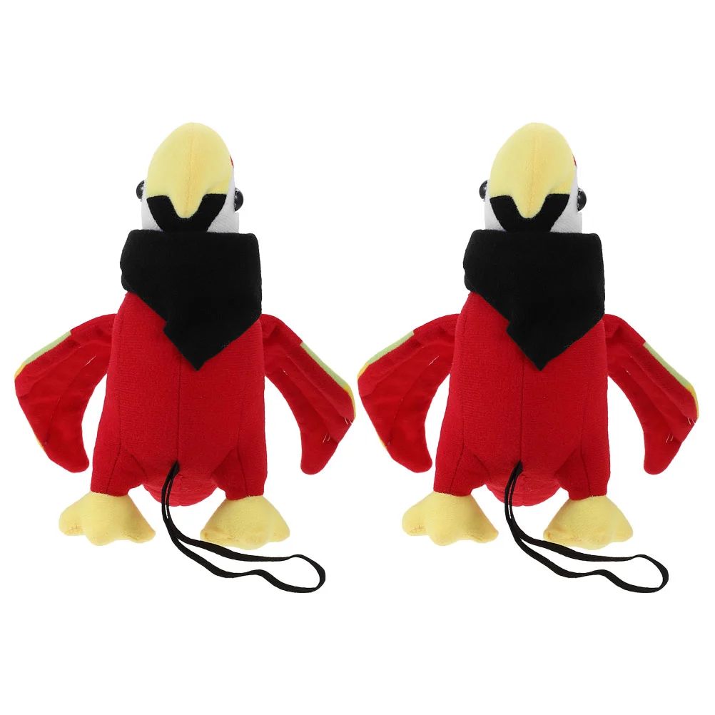 

2 Sets Halloween Costumes Stuffed Parrot Pirate Accessory Plush Ornaments Bird Model Simulation Artificial Prop Shoulder Child