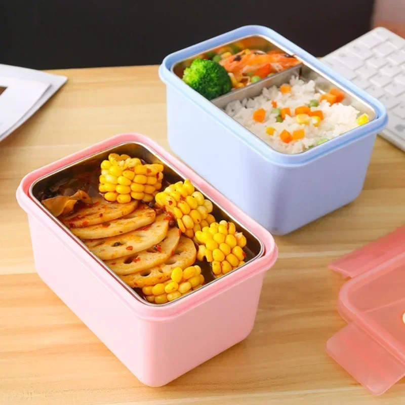 Portable Self Heating Lunch Box 304 Stainless Steel Bento Box with 3pcs Self-heating Bag for Lazy People Food Storage Containers