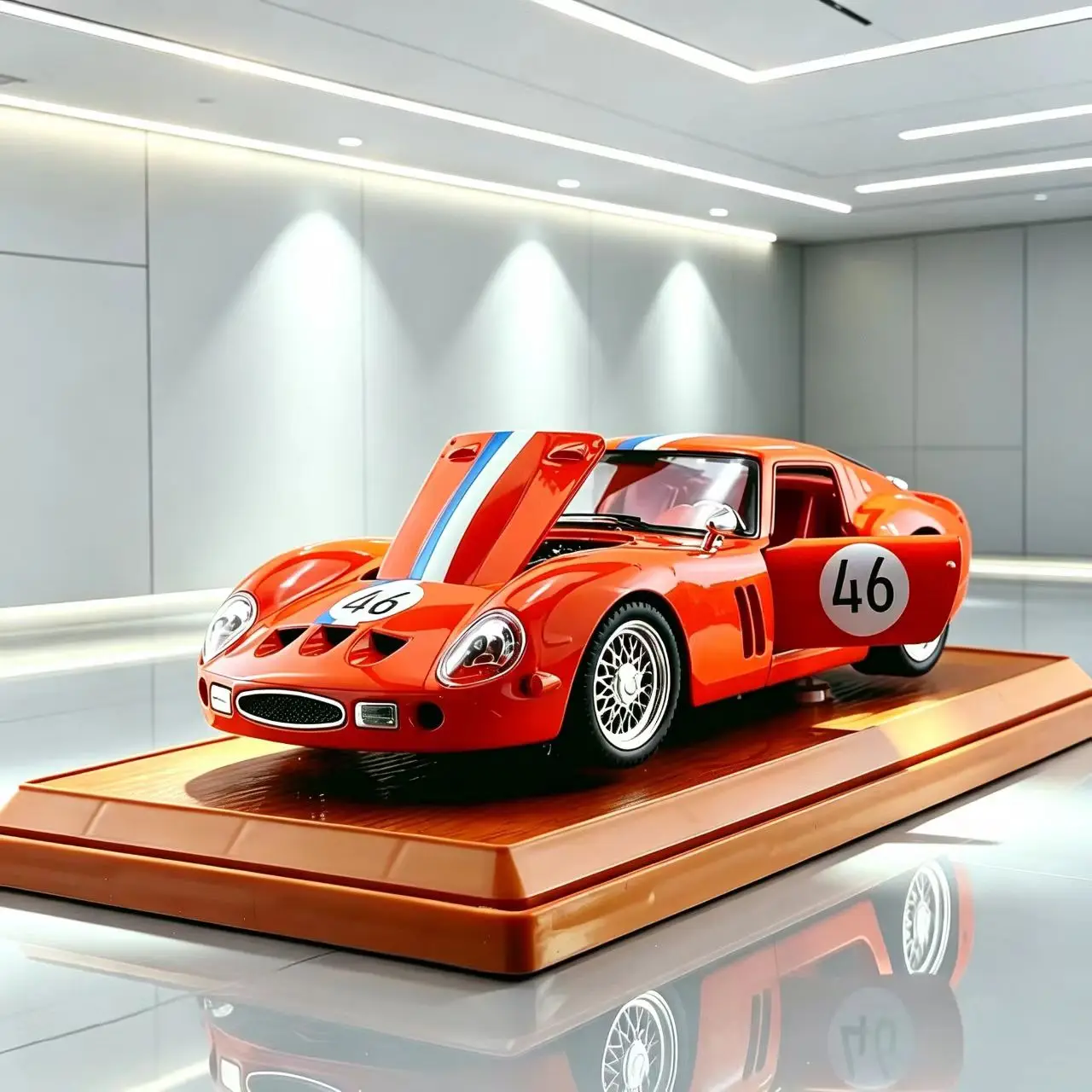 1:24 Scale Alloy Model Racing Car Model with Base, Exquisite Alloy Car Model Toy, Adult Collection and Home Decoration