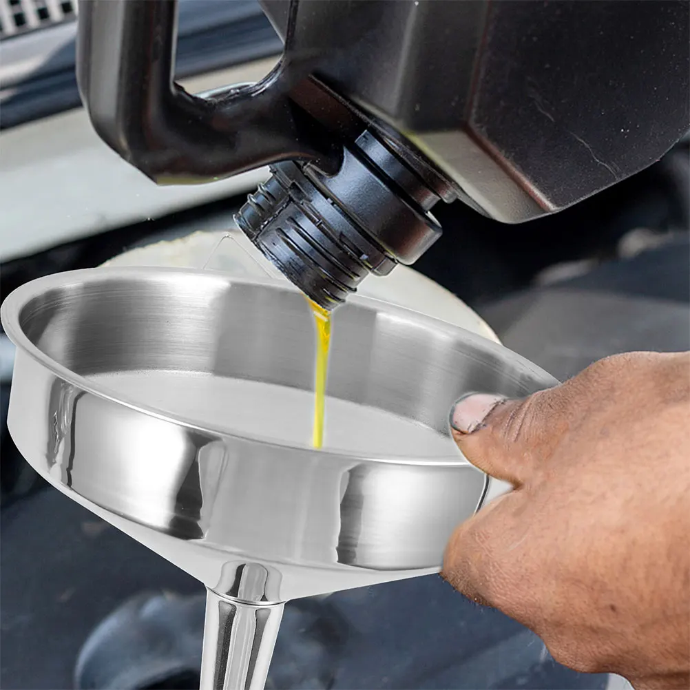 

Stainless Steel Thickened Large Diameter Wide Mouth Funnel Automotive Engine Oil Industrial Grade Easy Clean Large Capacity