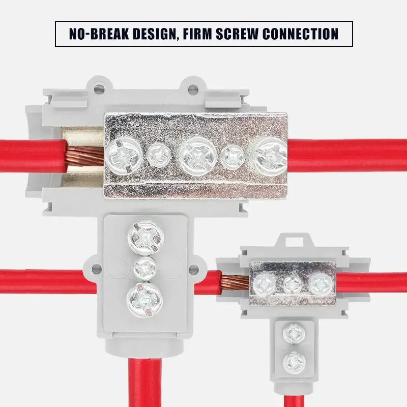 T-type Wire Splitter Connector High-power Crimp Terminals Adapter No Disconnection 3-way High-current Cable Branch Connector