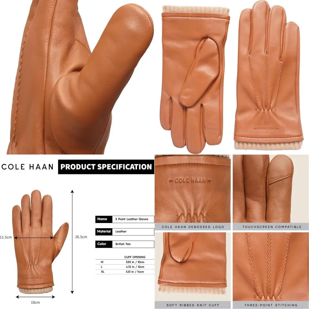 

Роскошные мужские кожаные перчатки от Cole Haan с сенсорным экраном, совместимым с большим пальцем и указательным пальцем