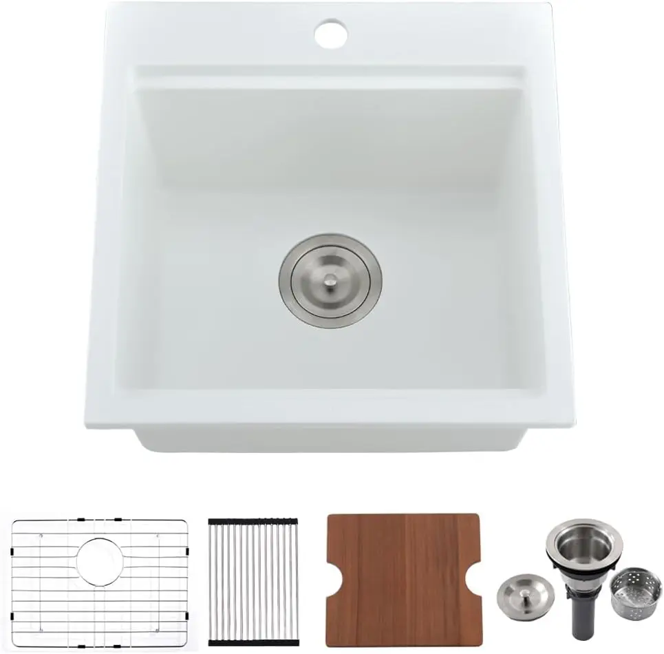 

16 Gauge Stainless Steel Drop In Gold Kitchen Sink, Deep and Large Single Bowl, for Kitchen Workstation