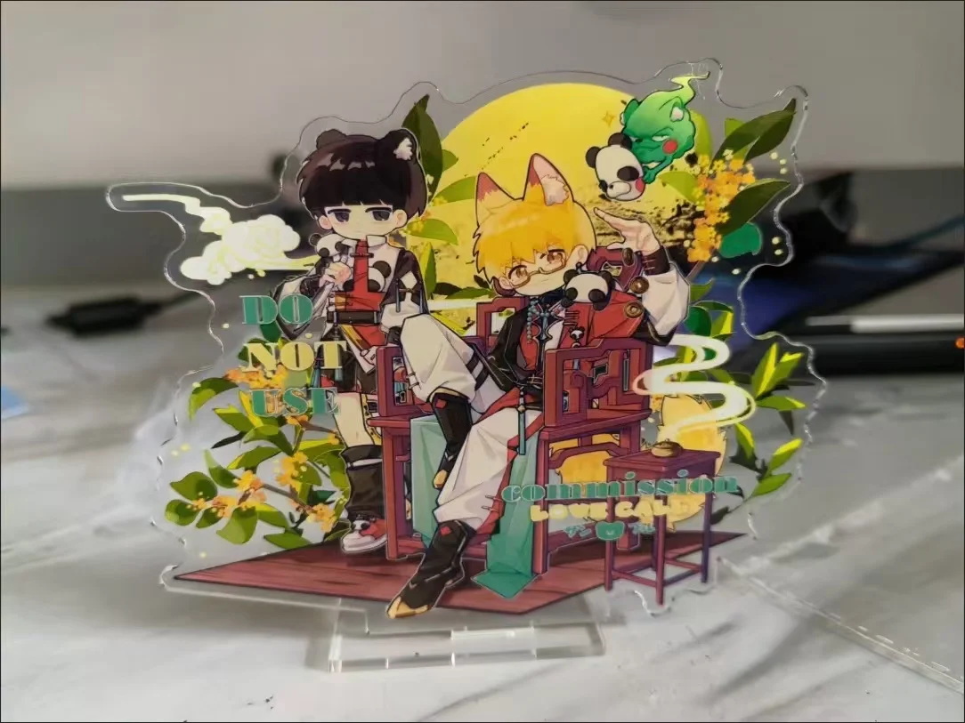 Mob Psycho 100 Kageyama Shigeo Reigen arataka colleagues double plug standing sign handaome desktop ornament small gift