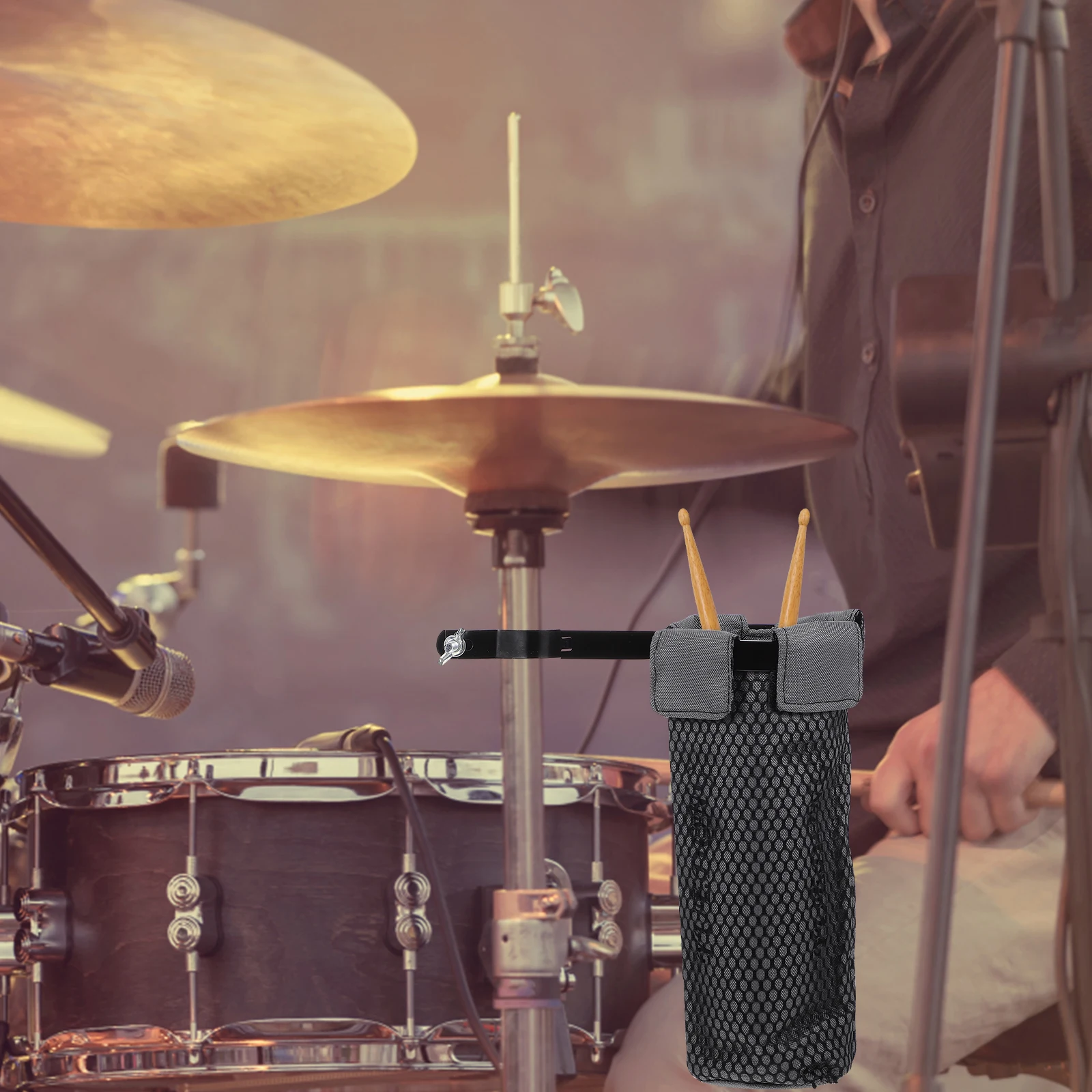 

Drumstick Bag Lightweight Durable Oxford Metal Frame Waterproof Portable Drum Accessory Storage Holder Practical Percussion