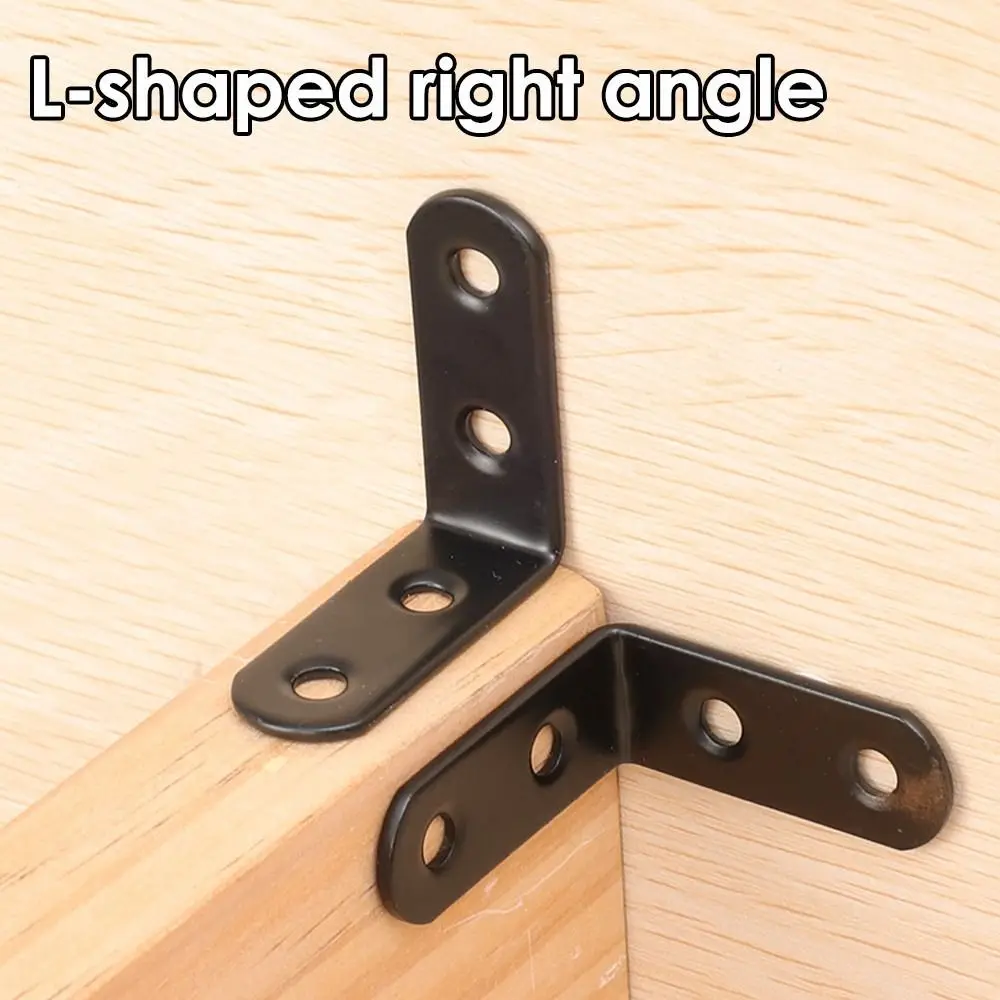 10Sets Cabinet Screens Wall Angle Bracket Furniture Fastener Iron Corner Brace Joint L Shape with Screws Shelf Support Bracket