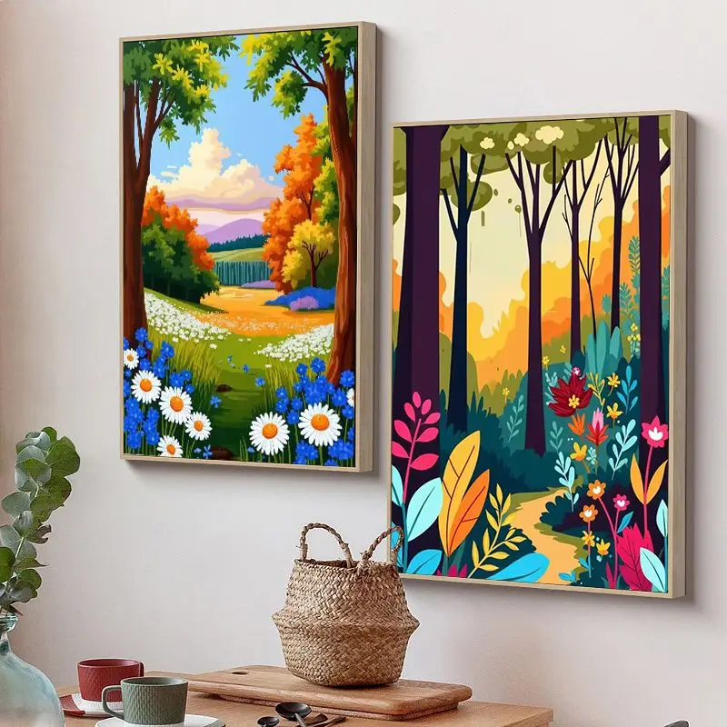 

CHENISTORY Painting By Number Rural scenery Drawing On Canvas HandPainted Art Gift DIY Pictures By Number Kits Home Decor