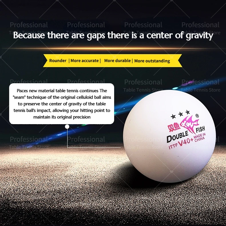 

2026 New Double Fish Winner 3Star Table Tennis Ball 6/12Balls Professional Ping Pong Balls ABS for High Roundness Competition