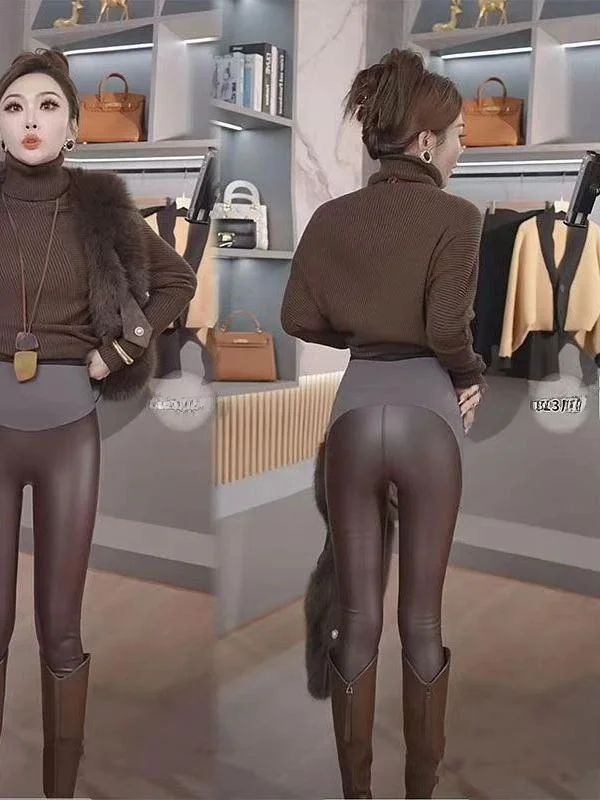 Emagrecimento fitn arcaskin calças de cintura alta calças de levantamento de bunda faionable leggings desgaste interno exterior fce forrado