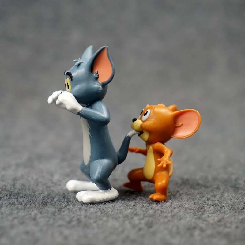 Anime Toms and Jerrys Action Figures Classic Cartoon Cat Mouse Model Toys Cute Desktop Ornaments Collectible Toy Children\'s Gift