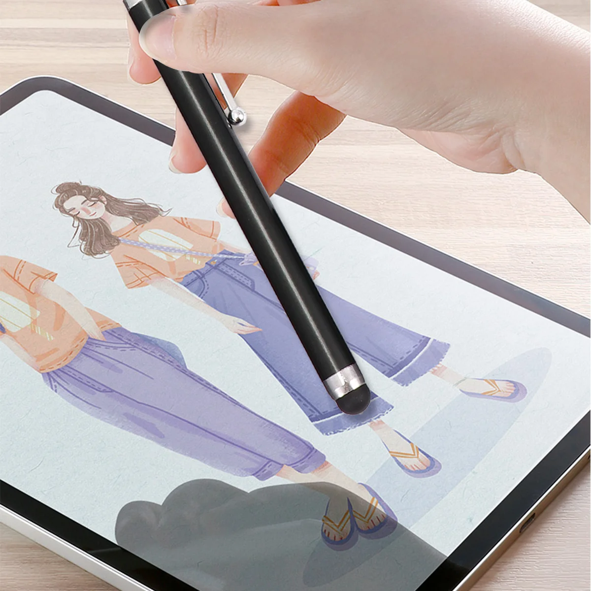 

5Pcs Touch Screen Stylus Pen Capacitive 9Mm Metal Shaft Flexible Silicone Tip for Phone Tablet Drawing Writing Use Black